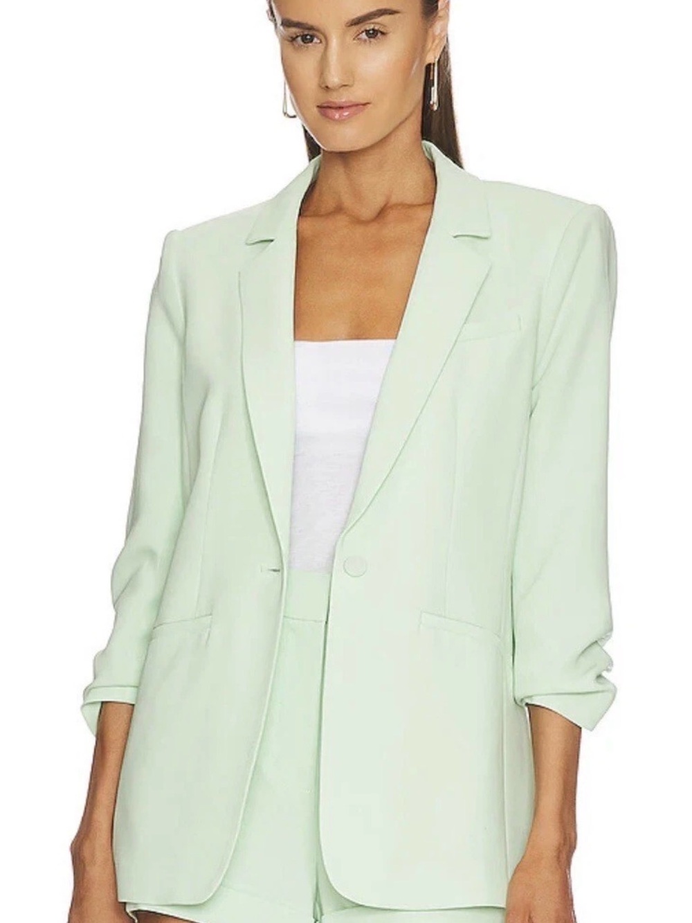 Cinq a sept crepe khloe Mint Tailored Blazer — Women's Single-Button Coat